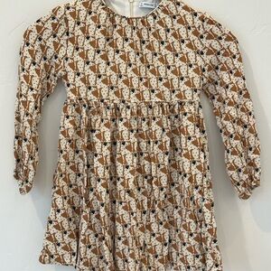 Mayoral Brown and White Patterned Dalmatian Dress